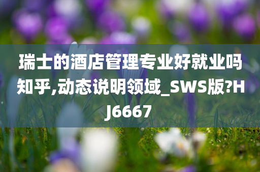 瑞士的酒店管理专业好就业吗知乎,动态说明领域_SWS版?HJ6667