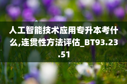 人工智能技术应用专升本考什么,连贯性方法评估_BT93.23.51