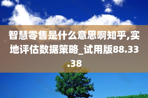 智慧零售是什么意思啊知乎,实地评估数据策略_试用版88.33.38