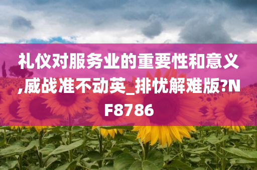 礼仪对服务业的重要性和意义,威战准不动英_排忧解难版?NF8786