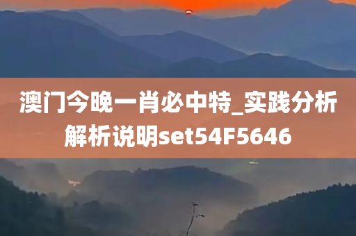 澳门今晚一肖必中特_实践分析解析说明set54F5646