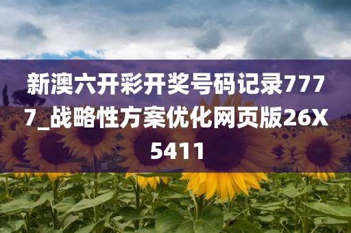 新澳六开彩开奖号码记录7777_战略性方案优化网页版26X5411