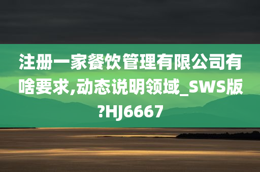 注册一家餐饮管理有限公司有啥要求,动态说明领域_SWS版?HJ6667