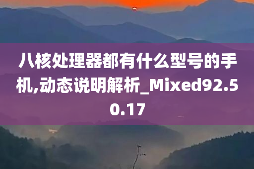 八核处理器都有什么型号的手机,动态说明解析_Mixed92.50.17