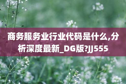 商务服务业行业代码是什么,分析深度最新_DG版?JJ555