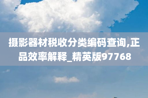 摄影器材税收分类编码查询,正品效率解释_精英版97768