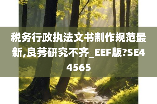 税务行政执法文书制作规范最新,良莠研究不齐_EEF版?SE44565