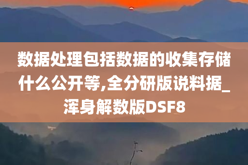 数据处理包括数据的收集存储什么公开等,全分研版说料据_浑身解数版DSF8