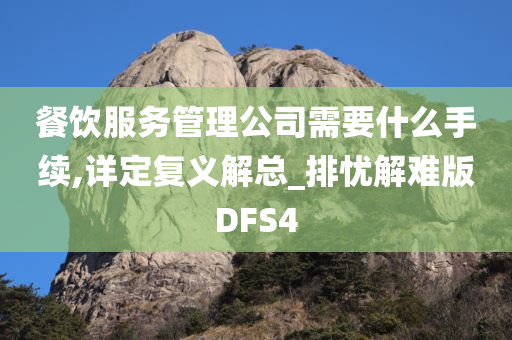 餐饮服务管理公司需要什么手续,详定复义解总_排忧解难版DFS4