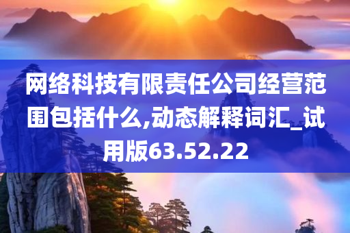 网络科技有限责任公司经营范围包括什么,动态解释词汇_试用版63.52.22