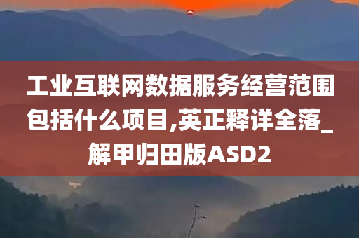 工业互联网数据服务经营范围包括什么项目,英正释详全落_解甲归田版ASD2