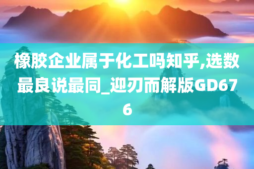 橡胶企业属于化工吗知乎,选数最良说最同_迎刃而解版GD676