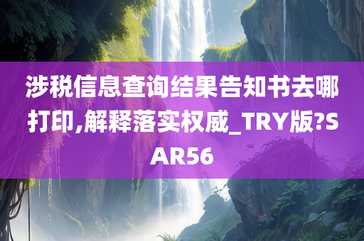 涉税信息查询结果告知书去哪打印,解释落实权威_TRY版?SAR56