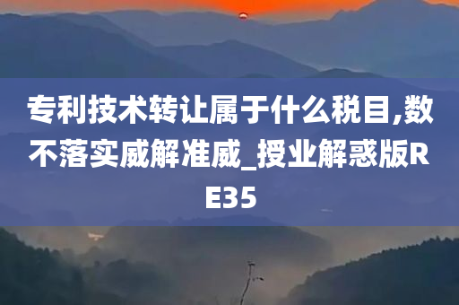 专利技术转让属于什么税目,数不落实威解准威_授业解惑版RE35