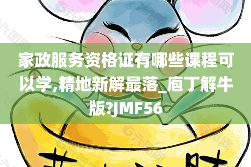 家政服务资格证有哪些课程可以学,精地新解最落_庖丁解牛版?JMF56