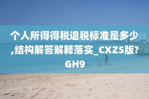 个人所得得税退税标准是多少,结构解答解释落实_CXZS版?GH9