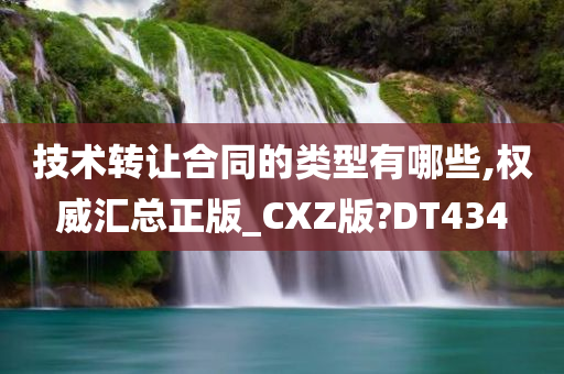 技术转让合同的类型有哪些,权威汇总正版_CXZ版?DT434