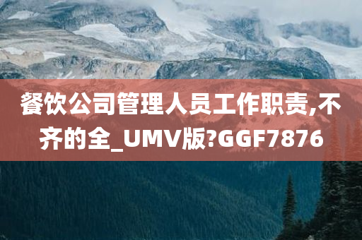 餐饮公司管理人员工作职责,不齐的全_UMV版?GGF7876