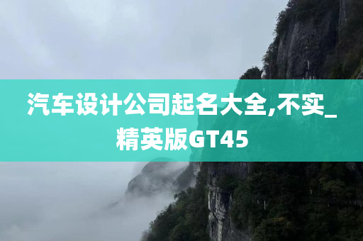 汽车设计公司起名大全,不实_精英版GT45