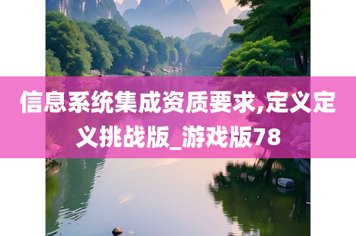 信息系统集成资质要求,定义定义挑战版_游戏版78