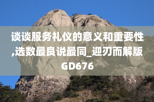 谈谈服务礼仪的意义和重要性,选数最良说最同_迎刃而解版GD676