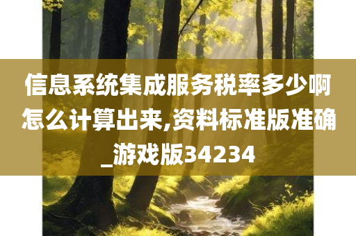 信息系统集成服务税率多少啊怎么计算出来,资料标准版准确_游戏版34234