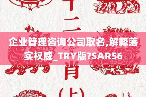 企业管理咨询公司取名,解释落实权威_TRY版?SAR56