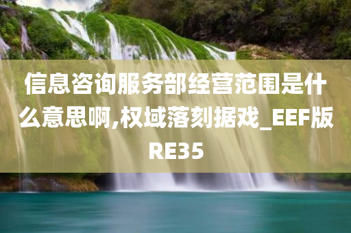 信息咨询服务部经营范围是什么意思啊,权域落刻据戏_EEF版RE35