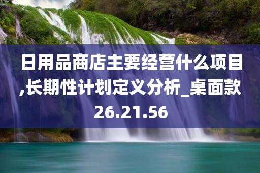 日用品商店主要经营什么项目,长期性计划定义分析_桌面款26.21.56