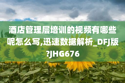 酒店管理层培训的视频有哪些呢怎么写,迅速数据解析_DFJ版?JHG676