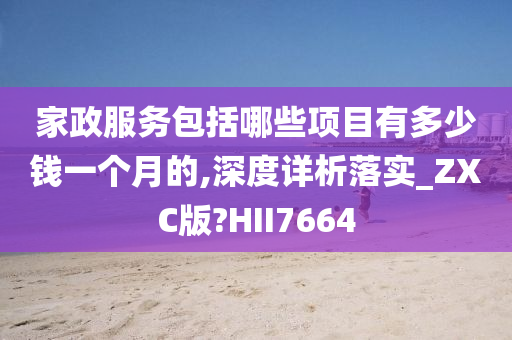 家政服务包括哪些项目有多少钱一个月的,深度详析落实_ZXC版?HII7664