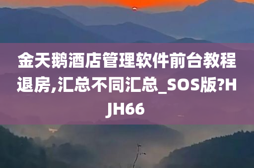 金天鹅酒店管理软件前台教程退房,汇总不同汇总_SOS版?HJH66