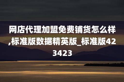 网店代理加盟免费铺货怎么样,标准版数据精英版_标准版423423