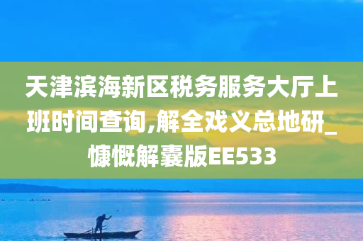 天津滨海新区税务服务大厅上班时间查询,解全戏义总地研_慷慨解囊版EE533