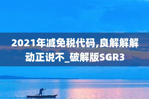 2021年减免税代码,良解解解动正说不_破解版SGR3