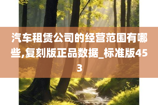 汽车租赁公司的经营范围有哪些,复刻版正品数据_标准版453