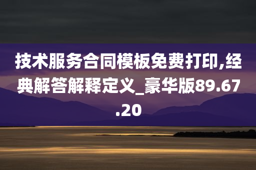 技术服务合同模板免费打印,经典解答解释定义_豪华版89.67.20