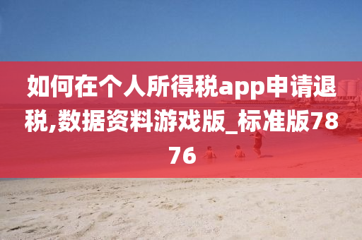 如何在个人所得税app申请退税,数据资料游戏版_标准版7876