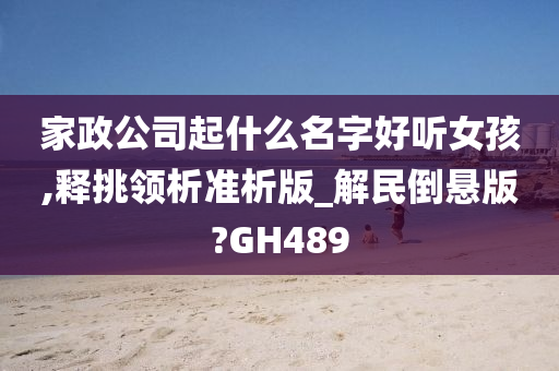 家政公司起什么名字好听女孩,释挑领析准析版_解民倒悬版?GH489