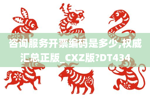 咨询服务开票编码是多少,权威汇总正版_CXZ版?DT434