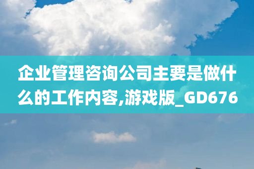 企业管理咨询公司主要是做什么的工作内容,游戏版_GD676