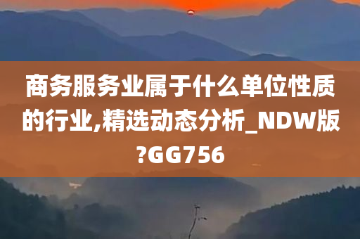 商务服务业属于什么单位性质的行业,精选动态分析_NDW版?GG756