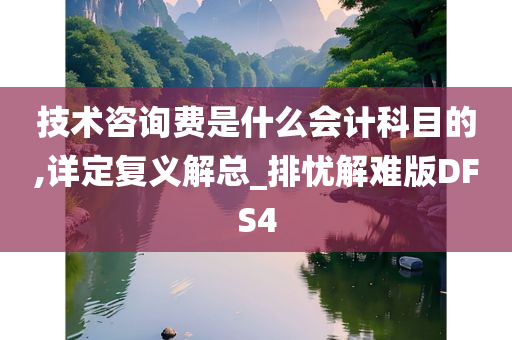 技术咨询费是什么会计科目的,详定复义解总_排忧解难版DFS4