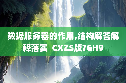 数据服务器的作用,结构解答解释落实_CXZS版?GH9