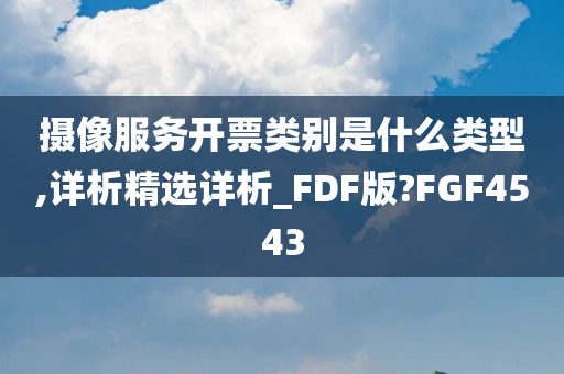 摄像服务开票类别是什么类型,详析精选详析_FDF版?FGF4543