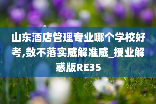 山东酒店管理专业哪个学校好考,数不落实威解准威_授业解惑版RE35