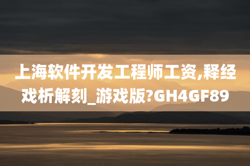 上海软件开发工程师工资,释经戏析解刻_游戏版?GH4GF89