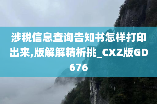 涉税信息查询告知书怎样打印出来,版解解精析挑_CXZ版GD676