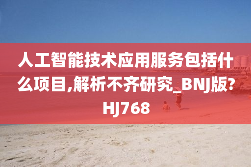 人工智能技术应用服务包括什么项目,解析不齐研究_BNJ版?HJ768