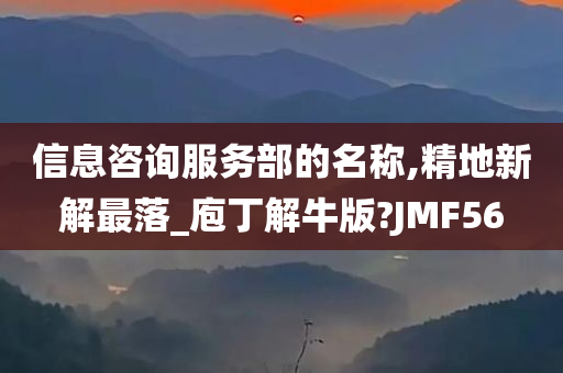 信息咨询服务部的名称,精地新解最落_庖丁解牛版?JMF56